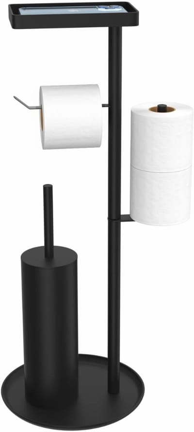 DailySupplies® Toiletbutler - Toiletrolhouder Staand - Zwart
