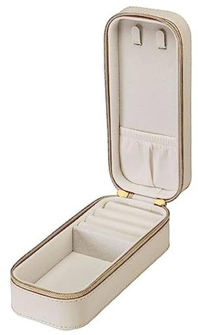 Reisetui voor het opbergen van sieraden - Kunstlederen sieradentas en organizers voor onderweg 16,5 x 6,5 x 5 cm