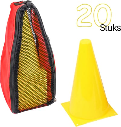 Gele Pionnen 20 stuks - 23 cm Sport pionnen - Pylonen in Tas