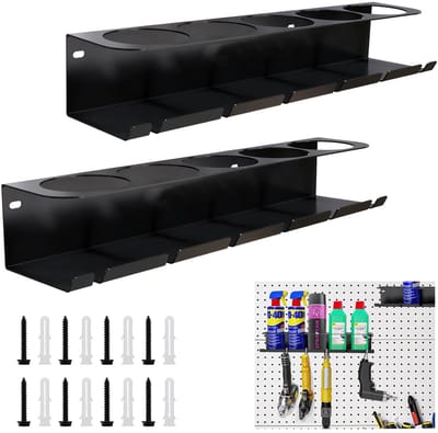 Unyqoos® Wandgemonteerde Houders Voor Spuitbussen Met Ruimte Voor Vijf Stuks, Set Van Twee Stuks
