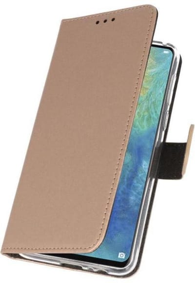 Booktype Telefoonhoesjes - Bookcase Hoesje - Wallet Case - Geschikt voor Huawei Mate 20 X - Goud