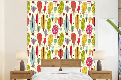 Behang - Fotobehang Patroon - Veren - Kleuren - Jongens - Kinderen - Kids - Kind - Breedte 225 cm x hoogte 280 cm
