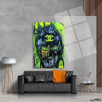 Luxe Plexiglas Schilderij Chanel Graffiti | 40x60 | Woonkamer | Slaapkamer | Kantoor | Muziek | Design | Art | Modern | ** 5MM DIK**