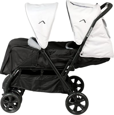 Dubbele Kinderwagen - Tandem Kinderwagen - Reizen Met Kinderen - Inclusief Regenhoes - 110 x 59 x 105 cm - Zwart