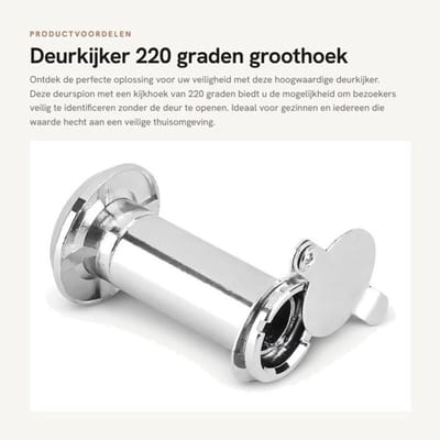 Deurspion 220 Graden Groothoek - Deurspion Met Camera - Antidiefstal - Draadloos - Geschikt Voor Deurdikte 35-55 mm - Zinklegering - Deurkijker