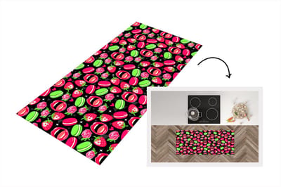 Keukenloper - Loper keuken - Eten - Patroon - Roze - 120x50 cm - Keukenloper vinyl