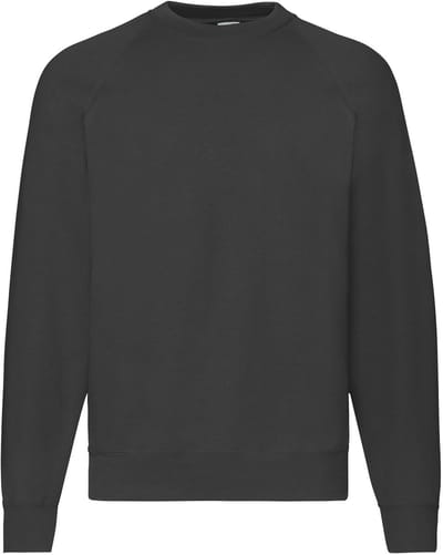 Sweatshirt Fruit Of The Loom Klassieke Raglan Volwassen Zwart - S