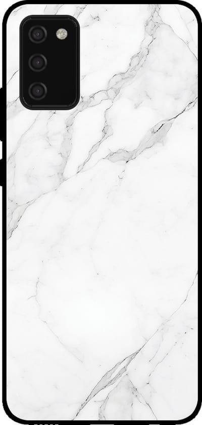 Smartphonica Telefoonhoesje voor Samsung Galaxy A02s met marmer opdruk - TPU backcover case marble design - Wit geschikt voor Samsung Galaxy A02s