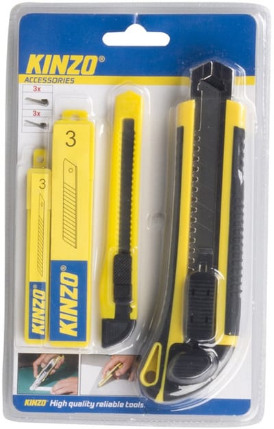 Kinzo Hobby Mes Set 8-delig – Stanleymes en Hobbymessen met 6 Navullingen – Afbreekmes en Hobbymesjes voor Papier, Karton en Modelbouw Gereedschap