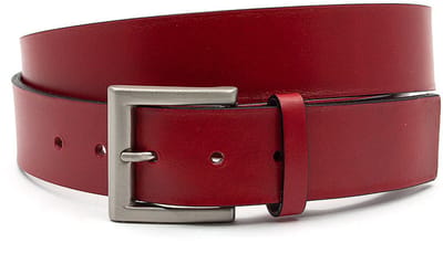 Heren riem rood - Leren jeans riem 4cm met zilveren gesp - Leer - Jeans riem - Sportief - Maat 90