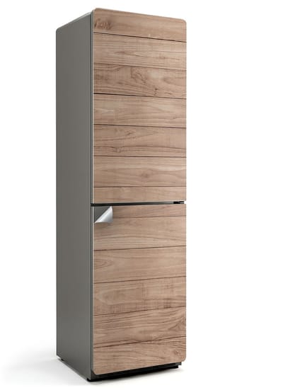 Wallfluent Koelkaststickers - Verticaal houten bord Koelkast Folie - 60 cm x 205 cm - Beige Koelkaststickers - Koelkast Decoratie Stickers - Koelkast Versiering - Grote Koelkast Sticker - Stijlvolle Koelkast Stickers