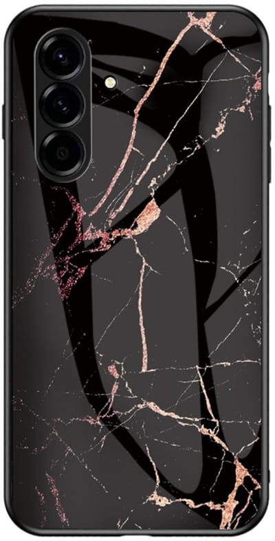 Coverup Hoesje - Geschikt voor Samsung Galaxy A37 Hoesje - Coverup Marble Glass Back Cover - Zwart / Goud