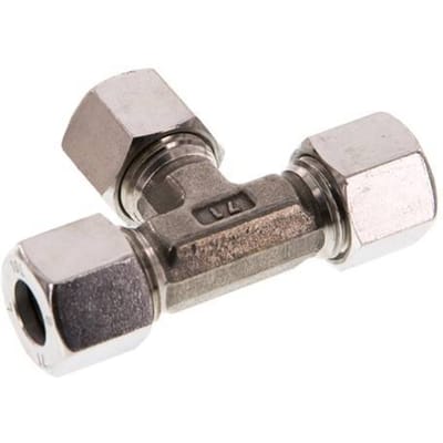 10L RVS T-stuk Snijring 315 Bar DIN 2353 - FL3T-C-ST-10-L