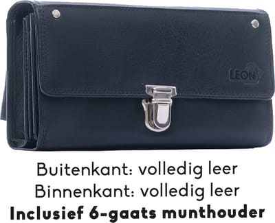 Horeca portemonnee - Kelnerbeurs - Horeca portefeuille - Kelner portefeuille - Taxi portemonnee - Koopmansbeurs - Kelnersbeurs - Horeca portemonnee leder - Biljethouder - Horeca portemonnee met munthouder - Munthouder - 6-gaats - Munthouder horeca