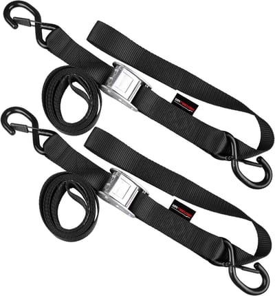 Spanbanden Motor - Vastzetbanden - Vervoer Zekeren - Gecoate S-Haken - 2x 2.4m - Zwart