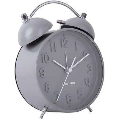 Karlsson Wekker Iconic - Grijs - Ø11 cm - Modern - Wekker voor slaapkamer - Wekkers