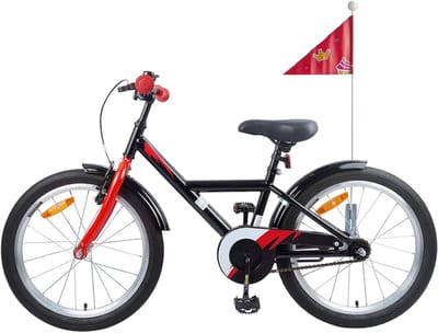 Kinderfiets 18 Inch - Jeugdfiets Peuterfiets - Buiten Spelen - Verstelbaar Stuur Zadel - 5-7 Jaar - Zwart