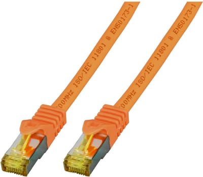 EFB Elektronik MK7001.1,5O RJ45 Netwerkkabel, patchkabel CAT 6a (losse kabel CAT 7) S/FTP 1.50 m Oranje Vlambestendig, Halogeenvrij, Snagless, Vergulde