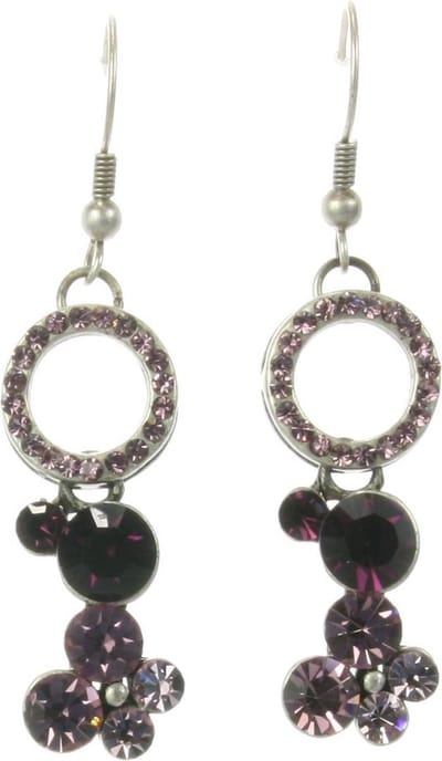 Behave - Oorhangers rond met paarse steentjes - Feestelijke sieradenlook