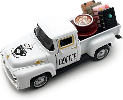 Famanu – Vintage metalen café dienblad decoratie – Rond koffiebord – Wit