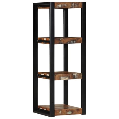 vidaXL - Wandschap - 35x35x100 - cm - massief - gerecycled - hout - meerkleurig