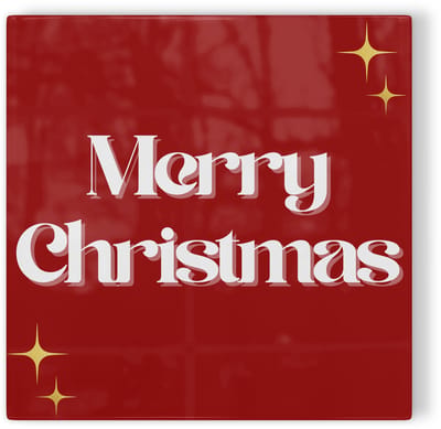 Tegeltje Merry Christmas sterren – rood – kerst tegeltje – tegeltje met tekst