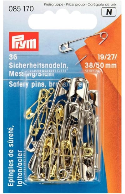 PRYM Veiligheidsspelden staal 19-50 mm assortiment 085170 - Veiligheidsspelden - Prym