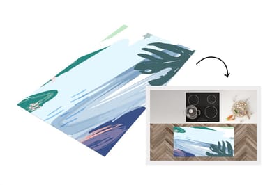 Keukenloper - Loper keuken - Zomer - Monstera - Verf - 120x60 cm - Keukenloper vinyl
