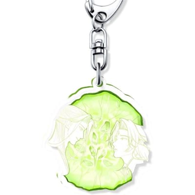 Anime Le Système de Sauvetage Automatique du Méchant Scum Shen Qingqiu Luo Binghe Porte-clés Cosplay Pendentif Concombre Acrylique Accessoire Porte-clés vert clair