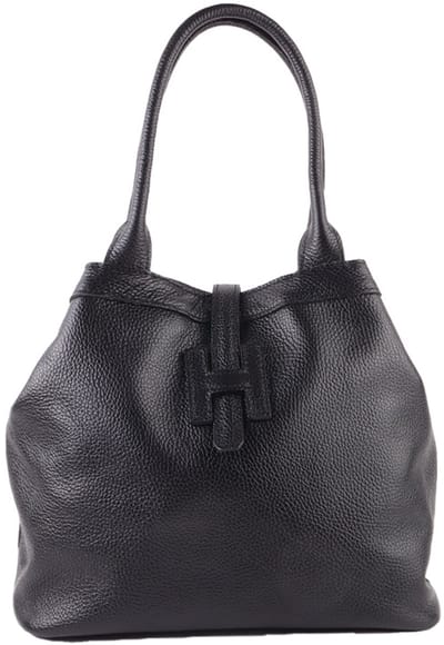 Giuliano lederen handtas Mirella - Made in Italy - Zwart