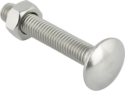 Slotbout met moer. M6 x 50mm. lang. Verzinkt. 10 stuks Houtbout. Ifix.