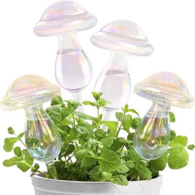 Planten watergevers - Zelf water geven - Vakantie planten - Paddenstoel vorm - 4 stuks - Kleurrijk