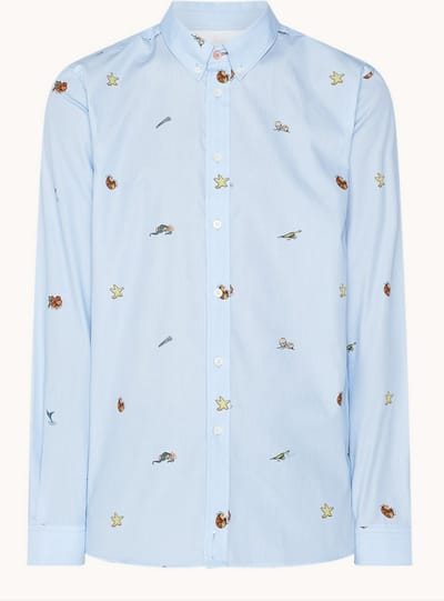PS Paul Smith Regular fit overhemd met print - Blauw - Maat S