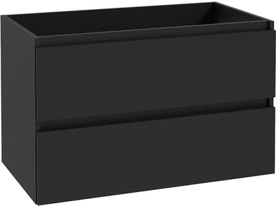 Alvara wastafelonderkast 80 cm mat zwart – 2 laden – softclose – sifon uitsparing