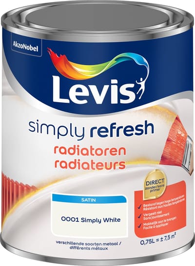 Levis - Simply Refresh Radiatoren Satin - Wit - 0,75 L