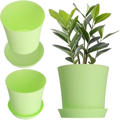 KADAX Kunststofpot, 9 kleuren, gewasbescherming, plantenbak voor balkon, terras, pot voor viooltjesplanten, bloemenvaas, bescherming, bloemenbescherming, diameter 8 cm, lichtgroen