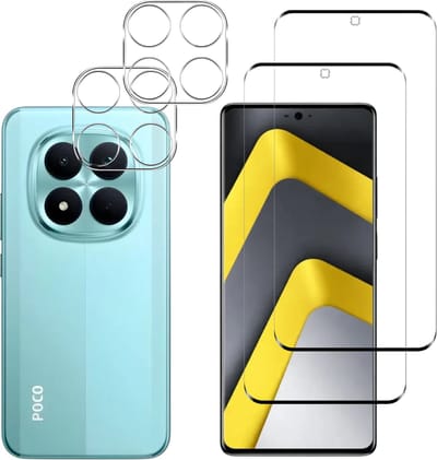 Screenprotector geschikt voor Xiaomi Poco M8 Pro 5G - 2 stuks Beschermglas van glas Transparante glazen schermbeschermfolie + 2 stuks Camera Protector