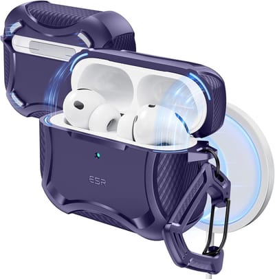 Beschermhoes voor AirPods Pro (2e Generatie) - MagSafe Compatibel & Valbescherming - Paars