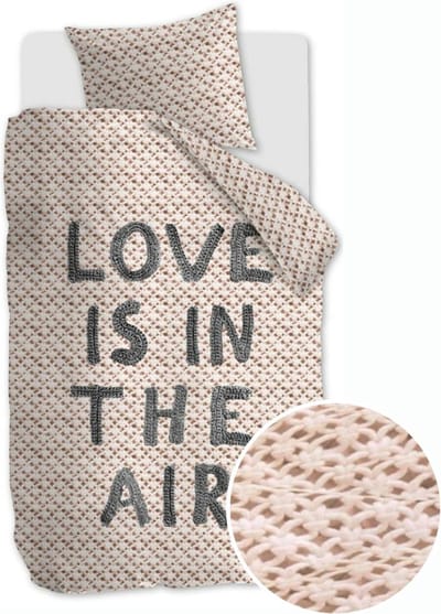 Ariadne at Home Love is dekbedovertrek - Eenpersoons - 140x200/220 - Zwart Wit