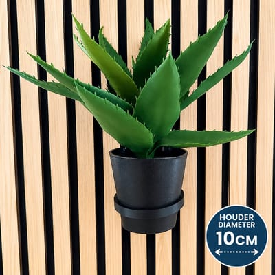 2 Stuks Ø10 cm Plantenhouder voor Akoestische Wandpanelen – Bloempot Houder – Zonder Boren – Geschikt voor Lattenwand – Verticale Tuin – Mat Zwart