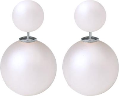 Fako Bijoux® - Oorbellen - Double Dots - Parel - Melkwit