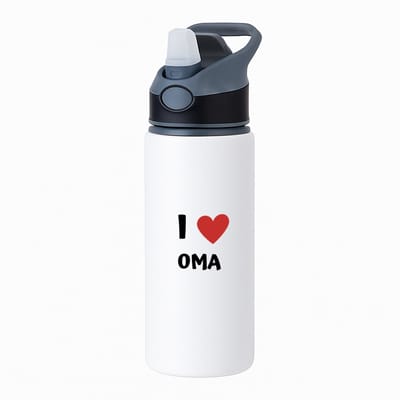 Hacebo® - I love oma waterfles met rietje zwart - Oma - de liefste oma - verjaardag - cadeautje voor oma - oma artikelen - kado - geschenk - water fles - 650ML