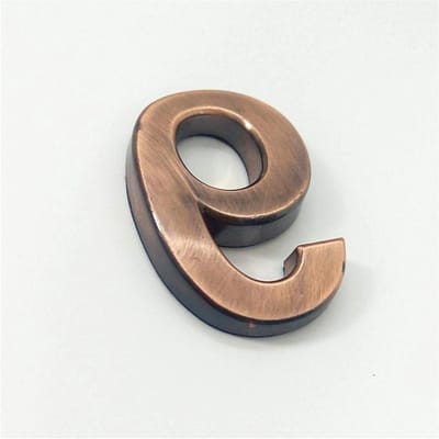 Lueao Cqinju-huisnummers brons nummer huis hotel nummer ADRESSE cijfers sticker plaat teken 0-9, 35 mm / 5 cm / 7 cm / 10 cm, (kleur: 9, hoogte: 7 cm)