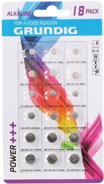 18x Knoopcel batterij - Alkaline batterij - 1,5V - Button cell battery - Kleine elektronica - Jonyx