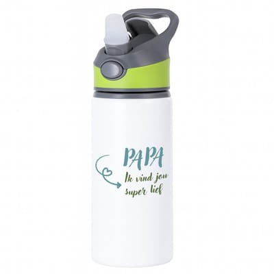 Hacebo® - Papa ik vind jou waterfles met rietje groen - Papa - je vader - vaderdag cadeautjes - verjaardagscadeau - gift - kado - water fles - 650ML