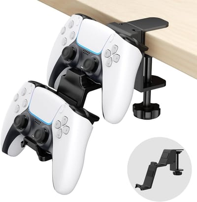 Universele Desktop Beugel voor Afstandsbediening, Geschikt voor Switch, PS5, PS4 en Xbox Series, Inclusief Hooftelefoonhaak en Gaming Accessoires, Zwart