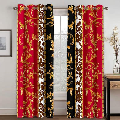 Zwarte Barok Luxe Designer Goud Merk Gordijn Gratis Verzending 2 Panelen Dunne Gordijnen voor Woonkamer Slaapkamer Raam Gordijn Decor 100W130H(CM)40x51in&Grommet Top
