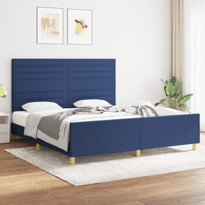 vidaXL - Bedframe - zonder - matras - stof - blauw - 180x200 - cm