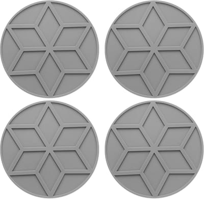 Siliconen onderzetters - hittebestendig - set van 4 - 10 cm