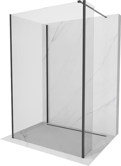 Mexen Kioto douchewand Walk-in 90 x 70 x 30 , transparant, zwart - 800-090-070-221-70-00-030